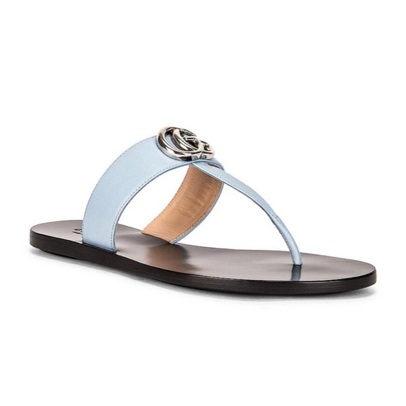 GUCCI Marmont GG logo leather thong sandals - Picture 2 of 5